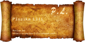 Piszika Lili névjegykártya